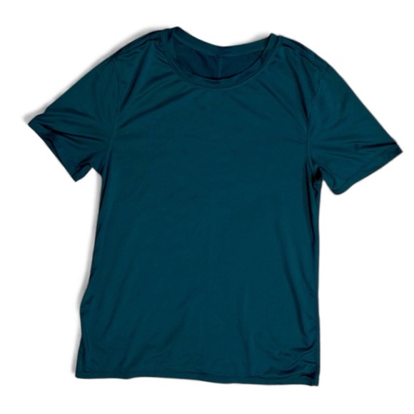 None Tops - Teal T-Shirt Short Sleeve Active Crew Neck Basic Tee EUC Women's S Activewear